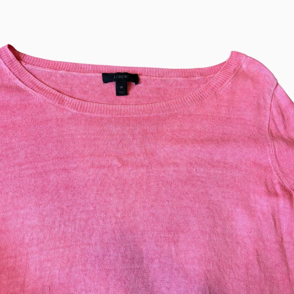 J.Crew Women's Pink 100% Linen Lightweight Knit Sweater Size XS Oversized